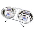 Peticare Products 19464 32 oz. Stainless Steel Double Diner Pet Bowl PE699023